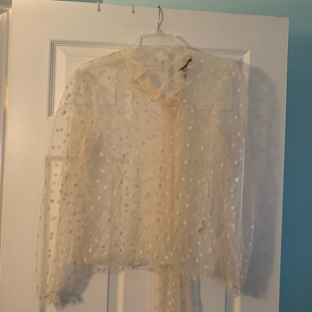 Banana Republic- sheet tie neck blouse